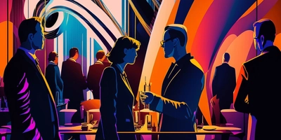 Cartoon style persons silhouettes