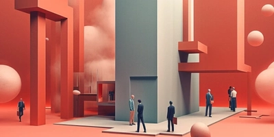 A city with people generated by AI