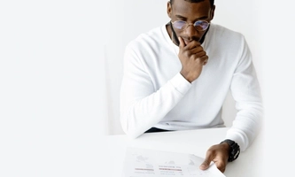 A man reading a document