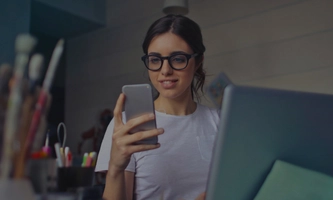 a person is checking AI on a mobile phone