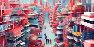 a pastel color city generated by AI