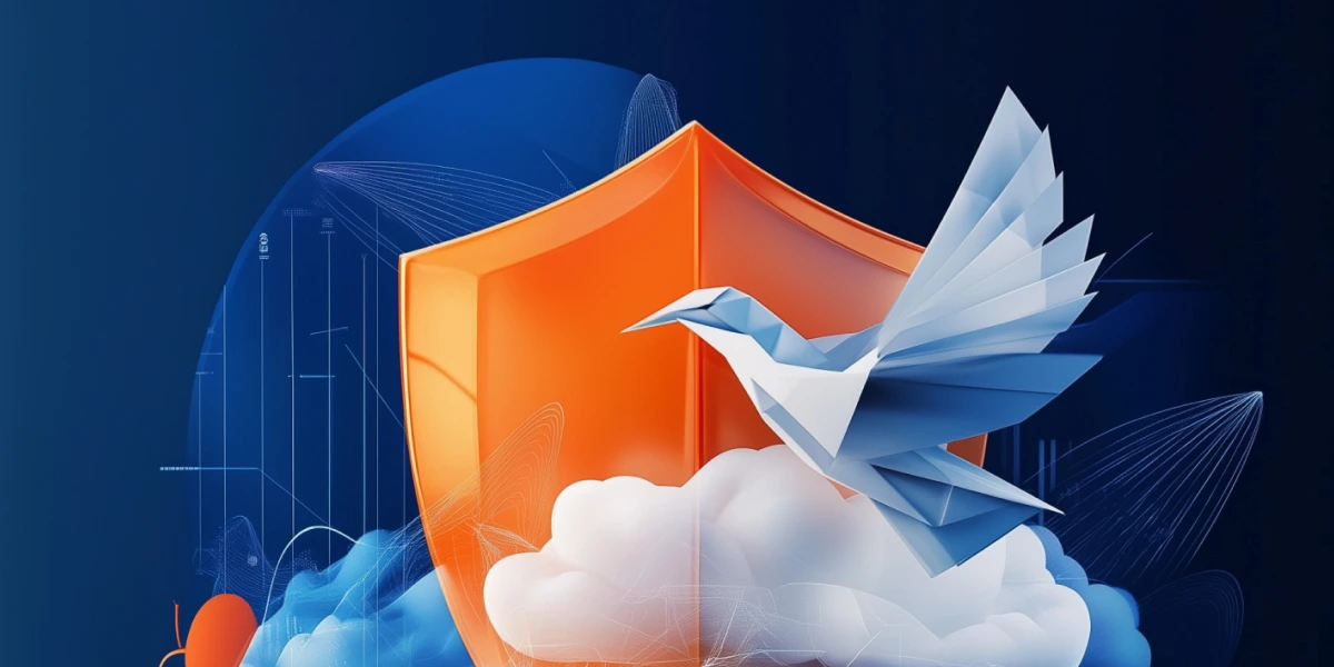 Shield with cloud and gear icons