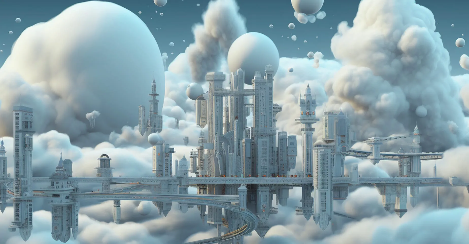 Abstract 3D white color city for a starter kit for Azure