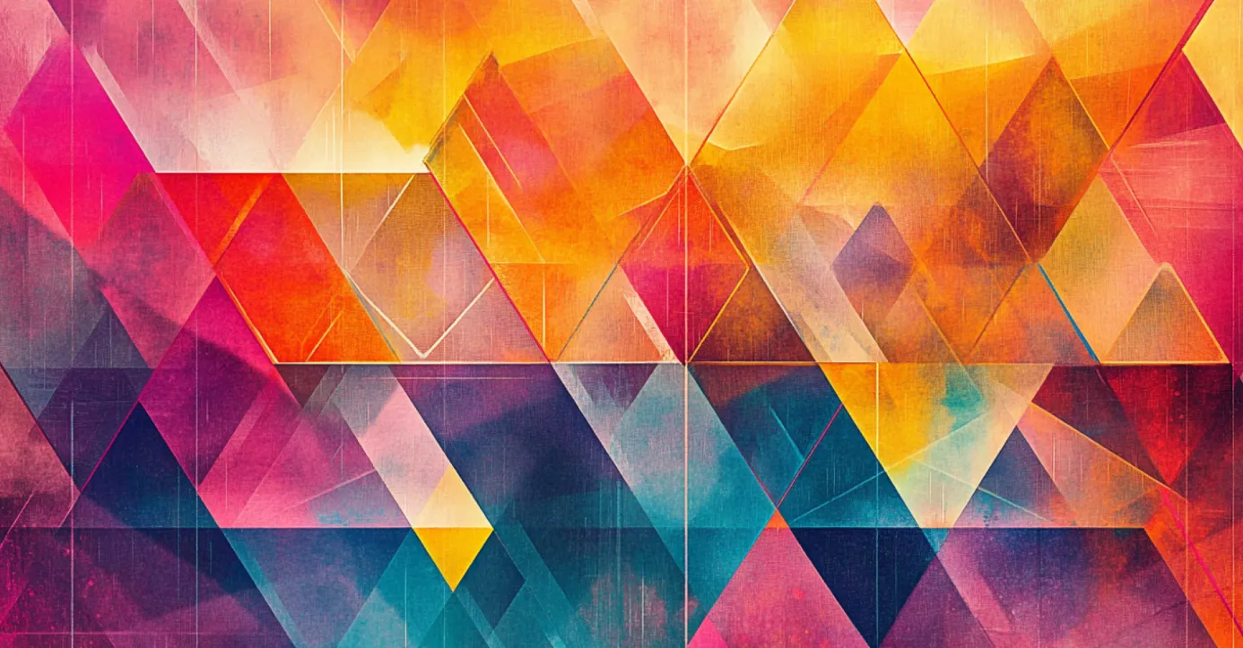 Abstract pink and orange geometric design