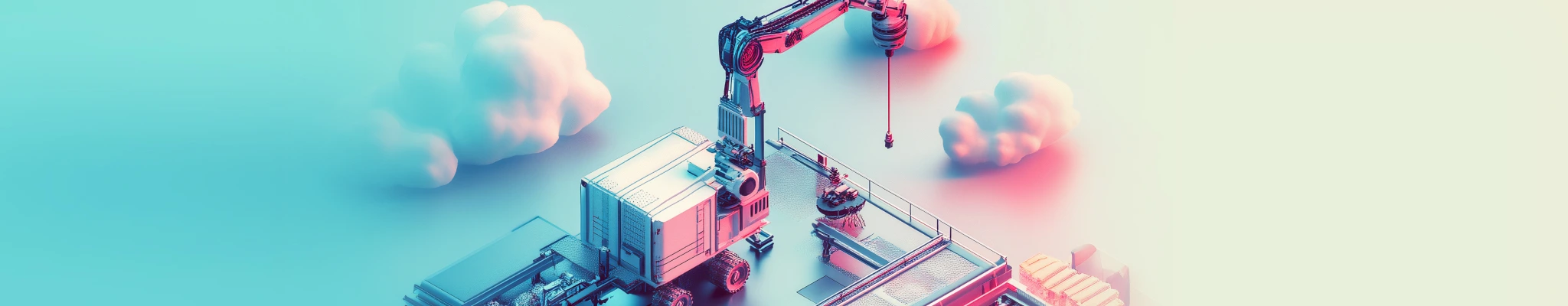 Mobile dashboard with supply chain and AI solutions overview.